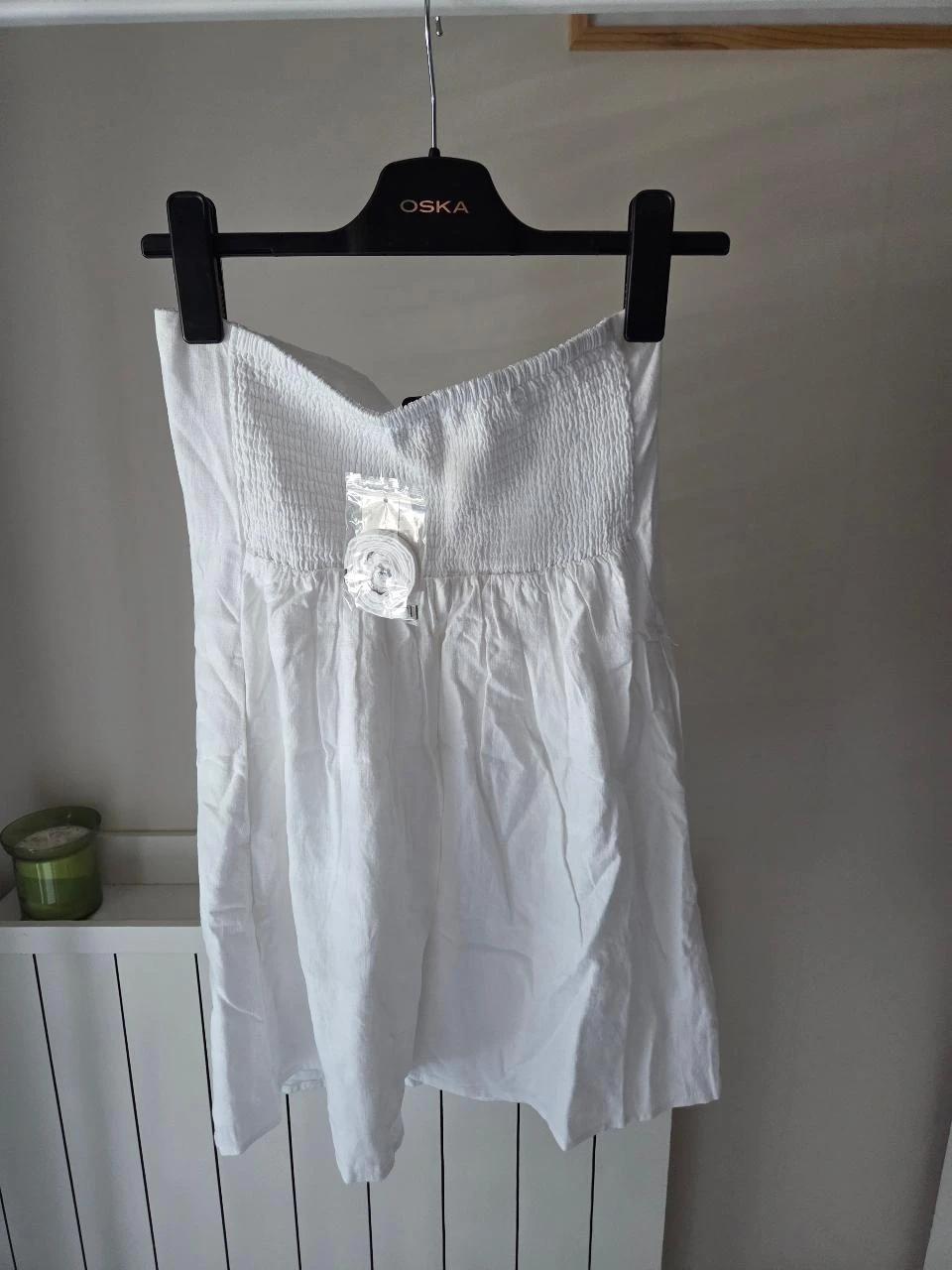 Robe bustier dos nu en mélange lin Hollister blanche Taille XS – photo 5